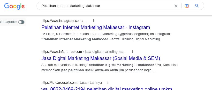 SEO Instagram : Pelatihan Internet Marketing Makassar